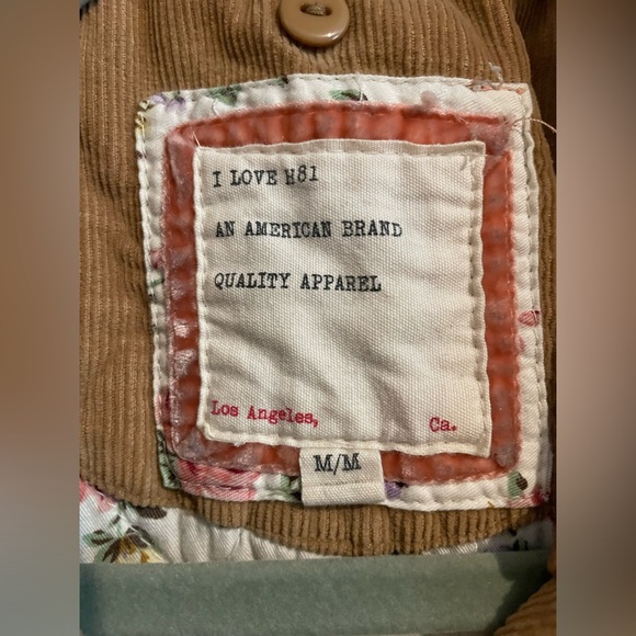 I Love H81 An American Brand Size Medium Corduroy Vest , Floral Lined - Picture 5 of 5